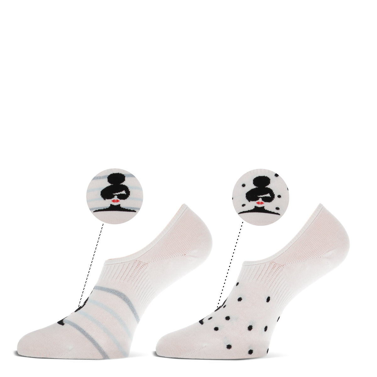 Loisa dames footies 2-pack