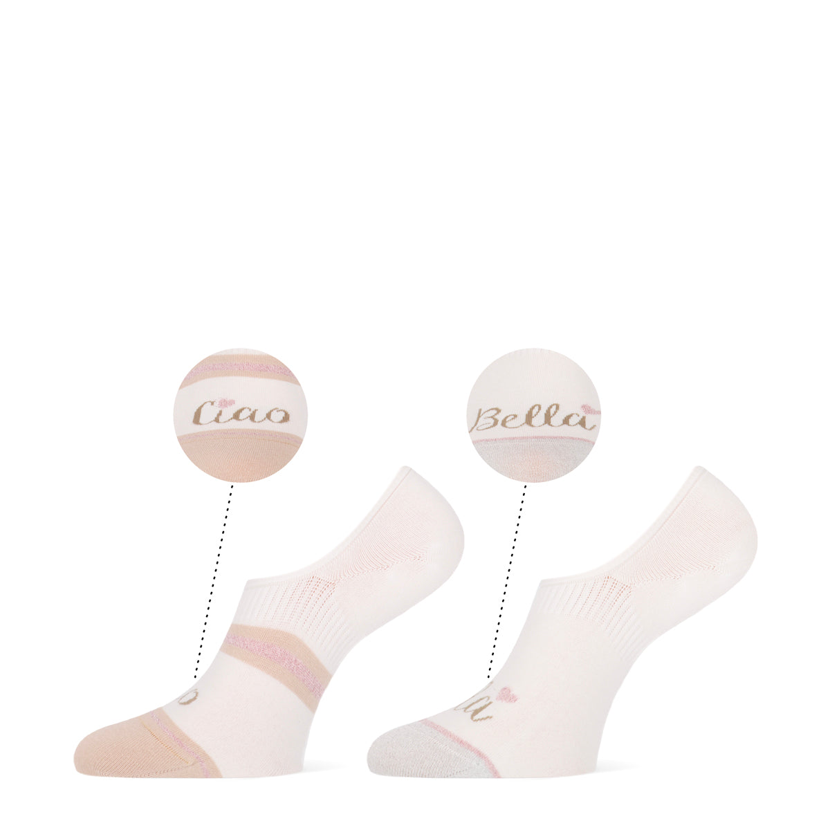 Bella dames footies 2-pack