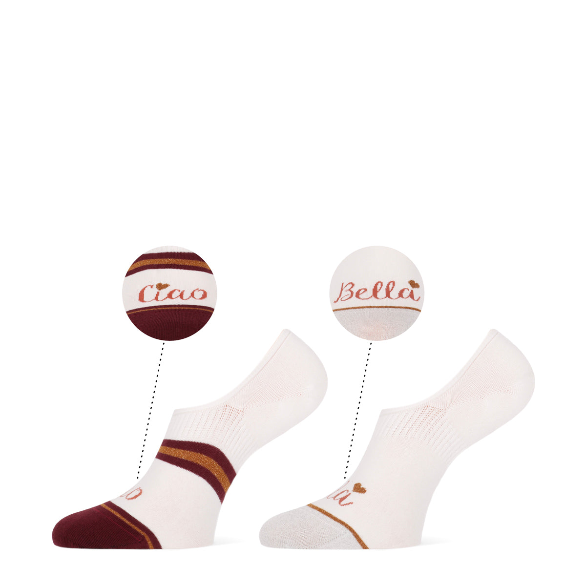 Bella dames footies 2-pack