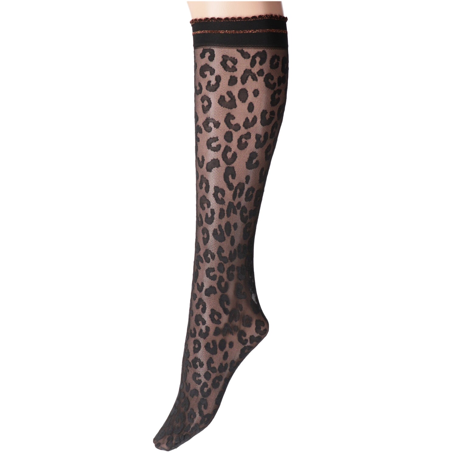 Tulle leopard 30den kniekous