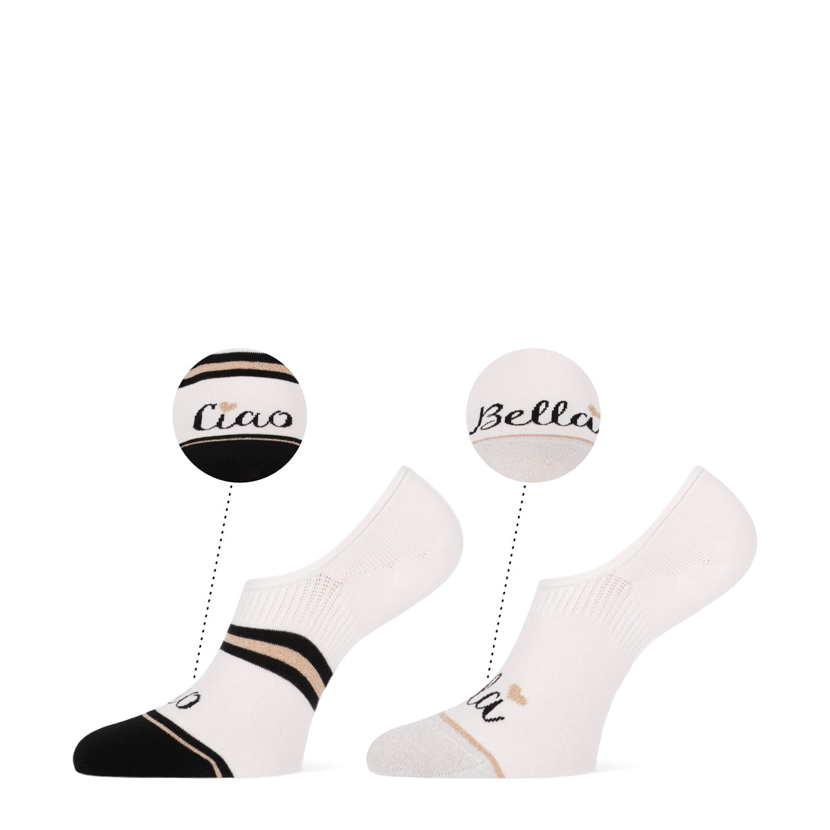 Bella dames footies 2-pack