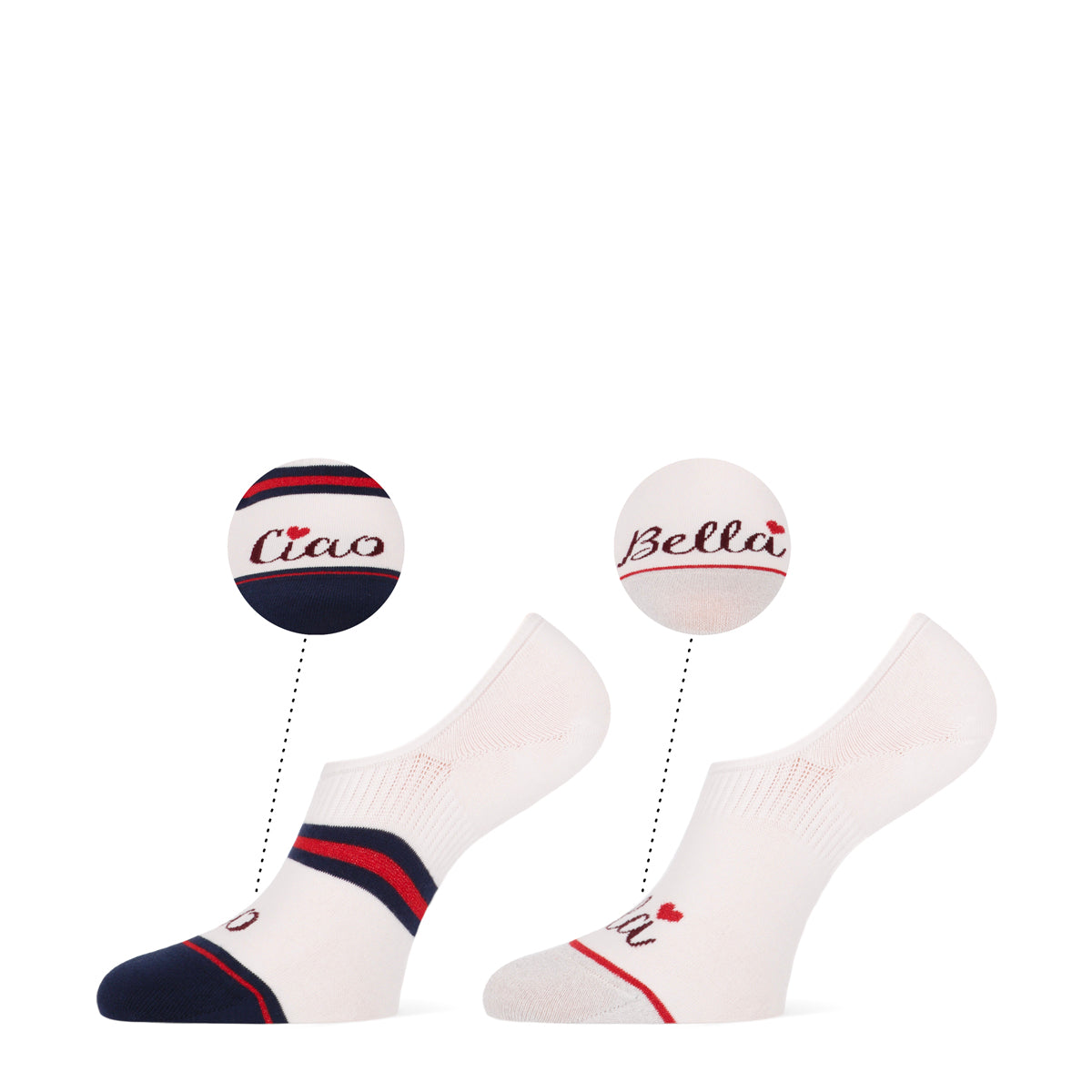 Bella dames footies 2-pack