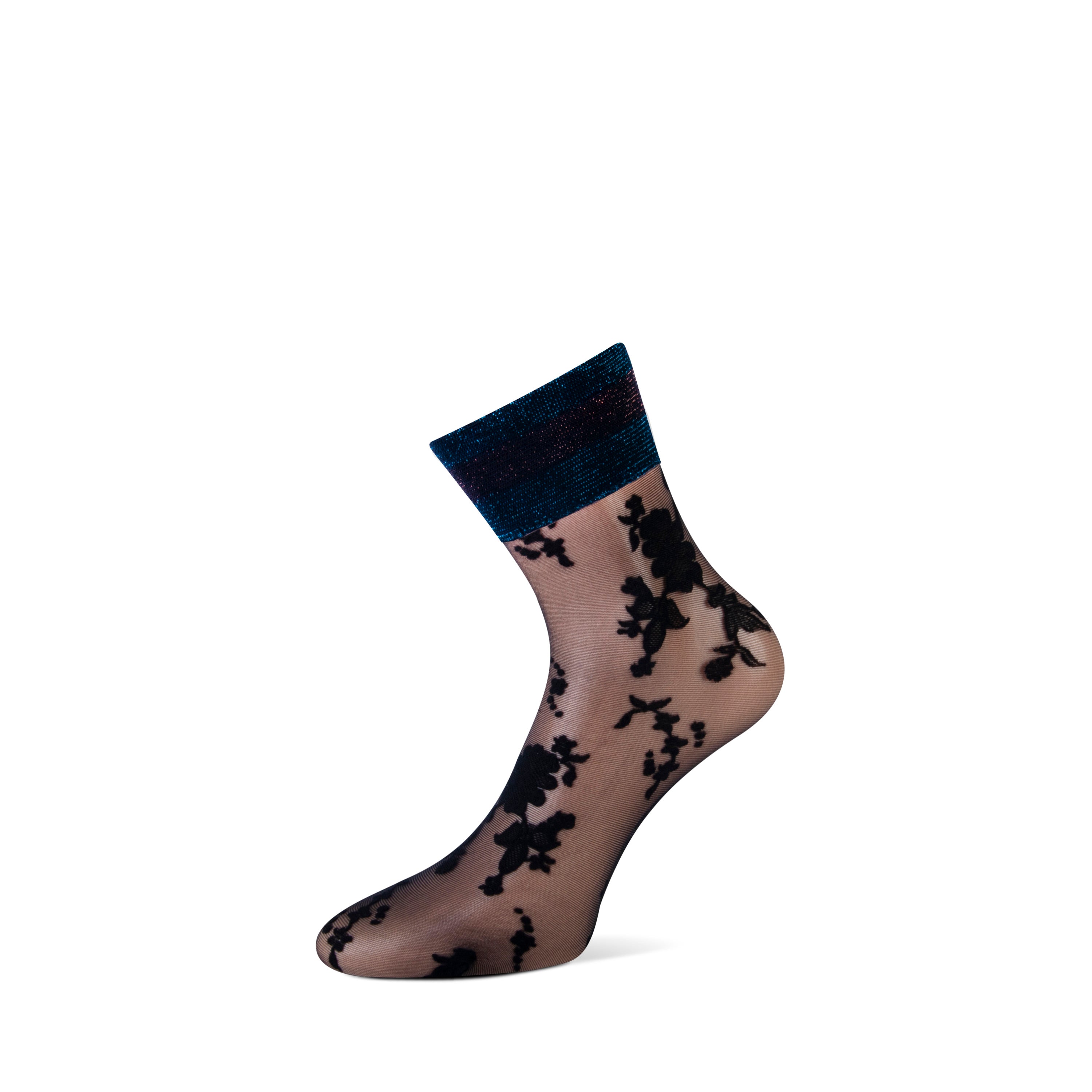 Marcmarcs Flower Lurex Cuff socks - MarcMarcs